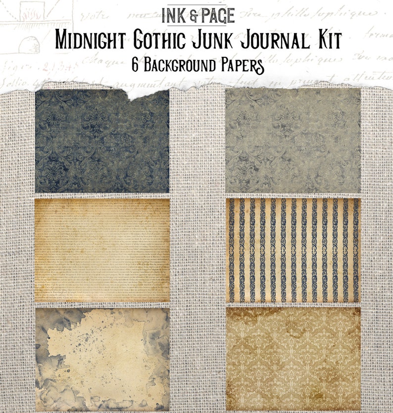 Midnight Gothic Printable Junk Journal Kit, Vintage Ephemera, Dark ...