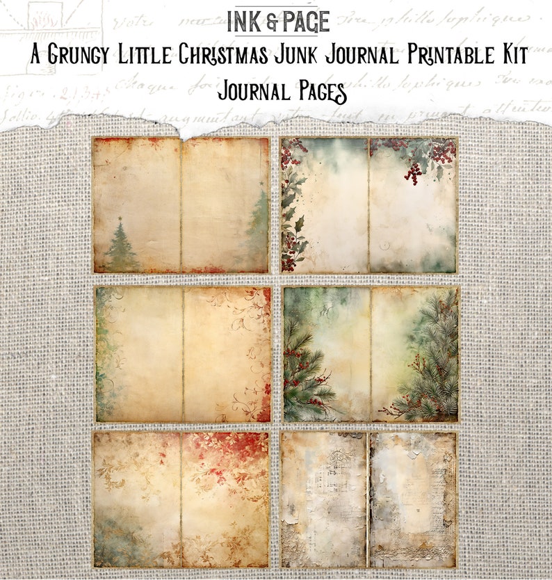 Grungy Little Christmas Junk Journal Printable Kit Vintage Holiday ...