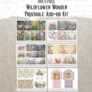 Wildflower Wonder Printable Ephemera Junk Journal Botanical Paper Pack Flower Pockets Nature Digital Envelopes Garden Lined Pages Apothecary image 3