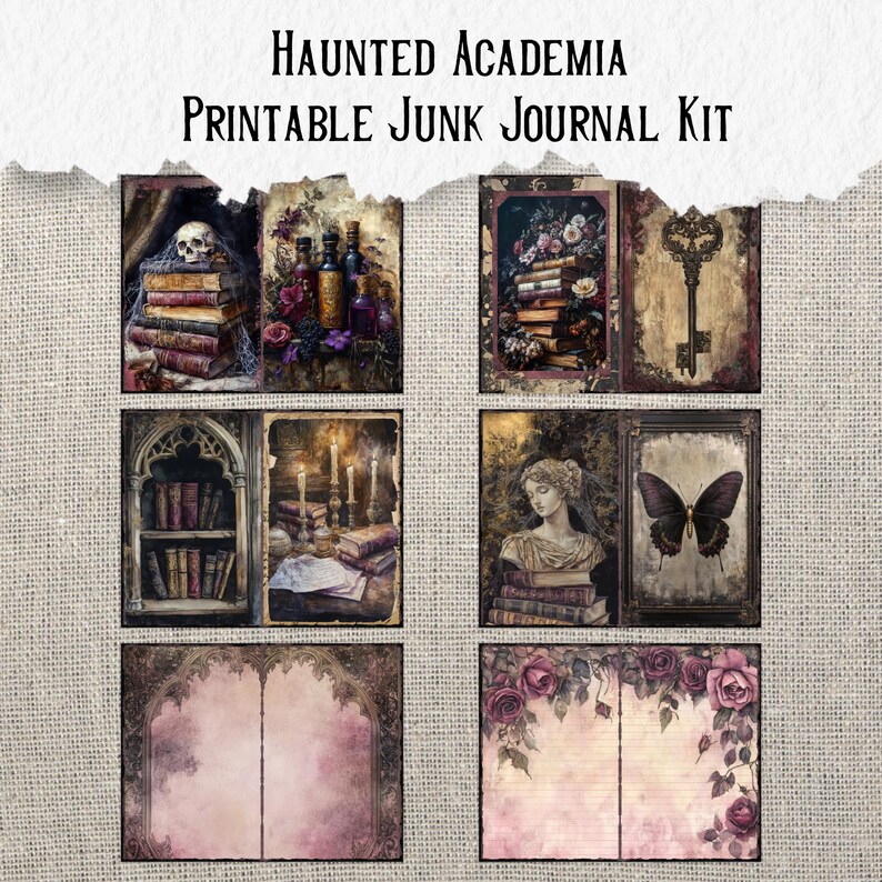 Haunted Academia Junk Journal Printable Kit Gothic Digital Download ...