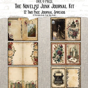 Författarens skräpjournal utskrivbart kit viktoriansk damförfattare ephemerabibliotek vintage skrivmaskinsbok Bujo Dark Academia digital nedladdning bild 4