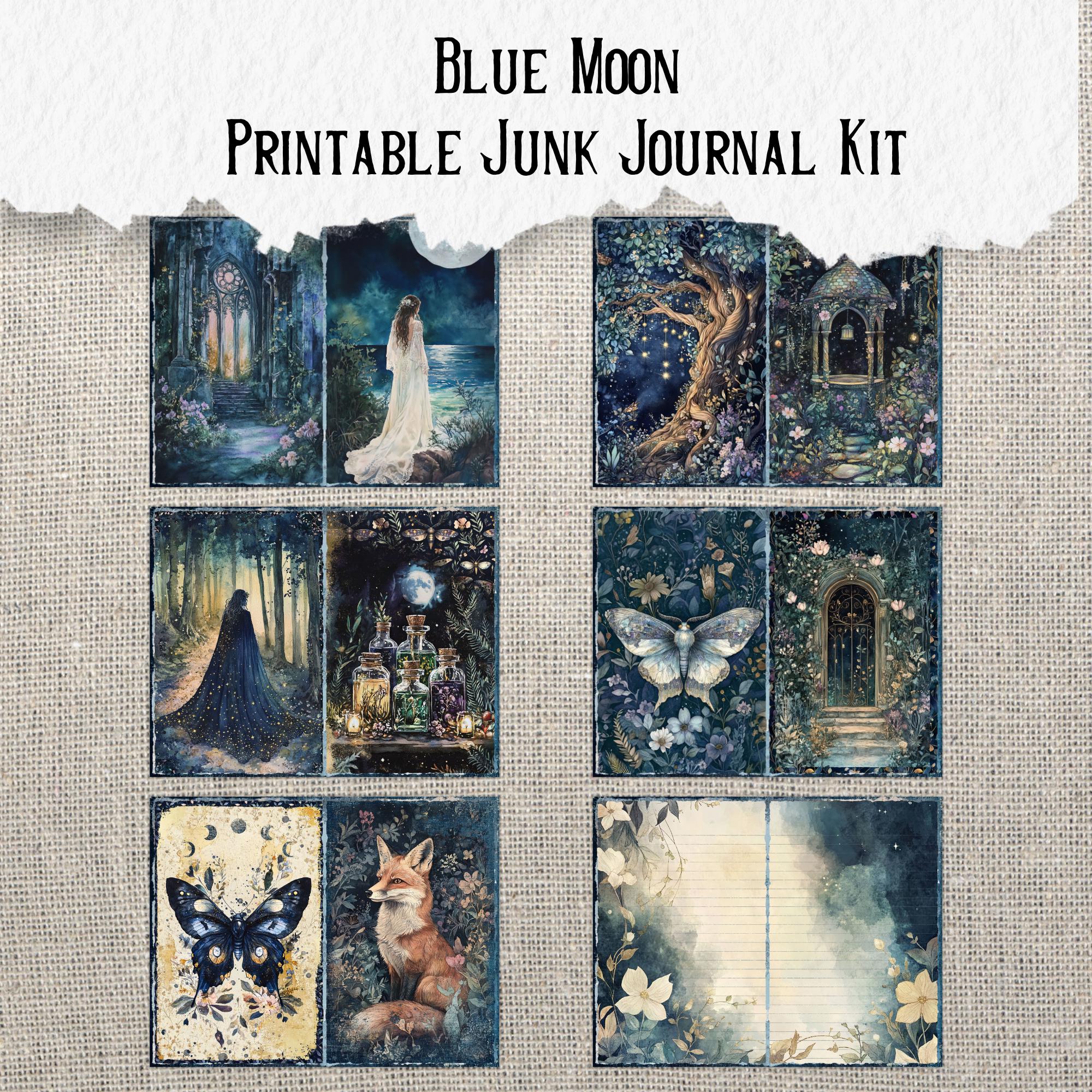 Blue Moon Junk Journal Printable Kit Lunar Magic Digital Download ...