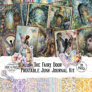 The Fairy Door Junk Journal Printable Kit Spring Digital Download Ephemera Magic Forest Shabby Scrapbook Paper Enchanted Forest Woodland Fae