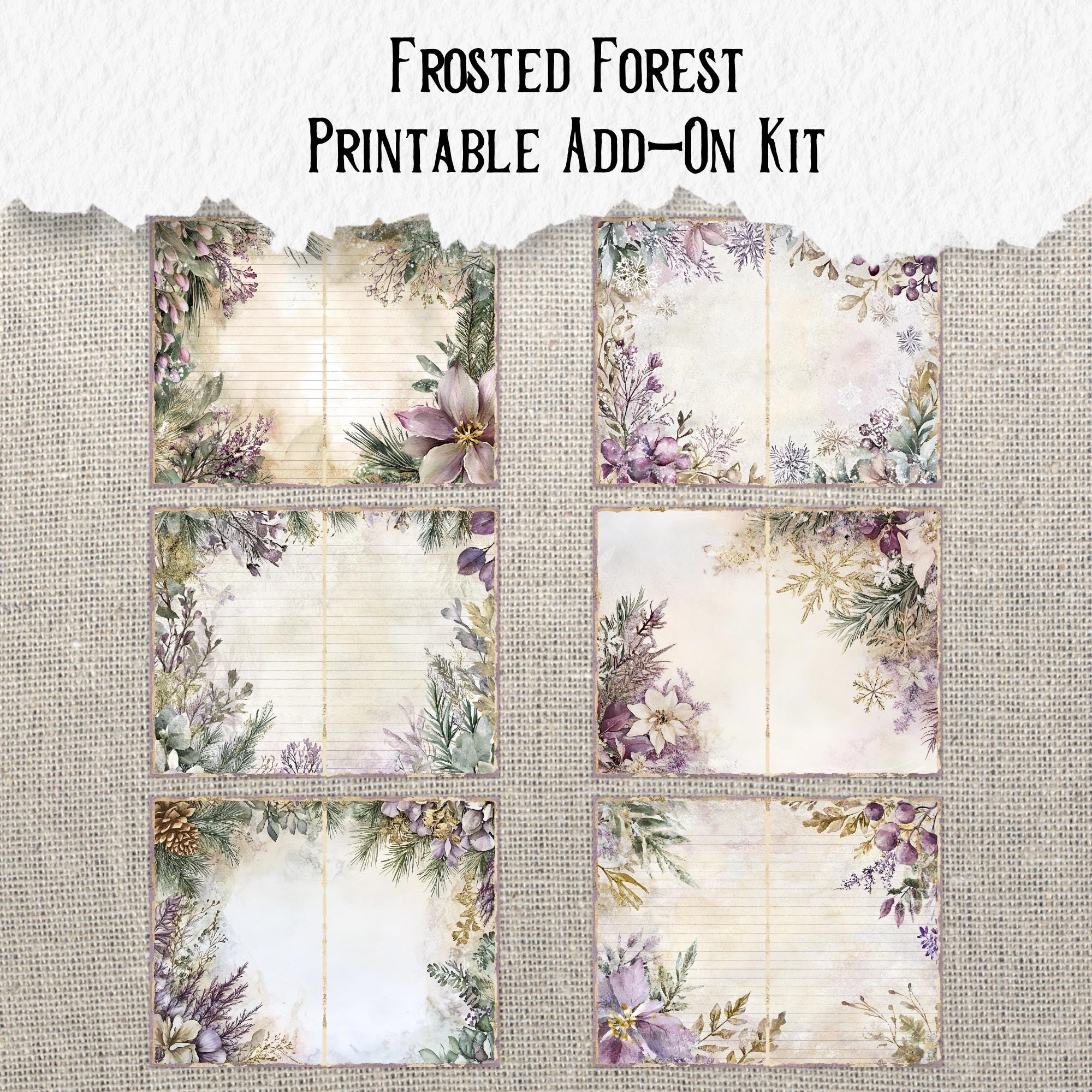 Frosted Forest Add-on Printable Ephemera Winter Junk Journal Pages ...