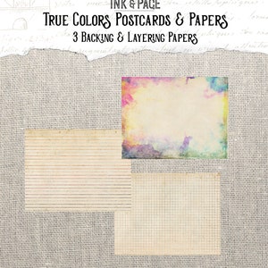 True Colors Postcards Printable, Rainbow Floral, Junk Journal Ephemera ...