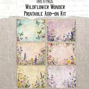 Wildflower Wonder Printable Ephemera Junk Journal Botanical Paper Pack Flower Pockets Nature Digital Envelopes Garden Lined Pages Apothecary image 2