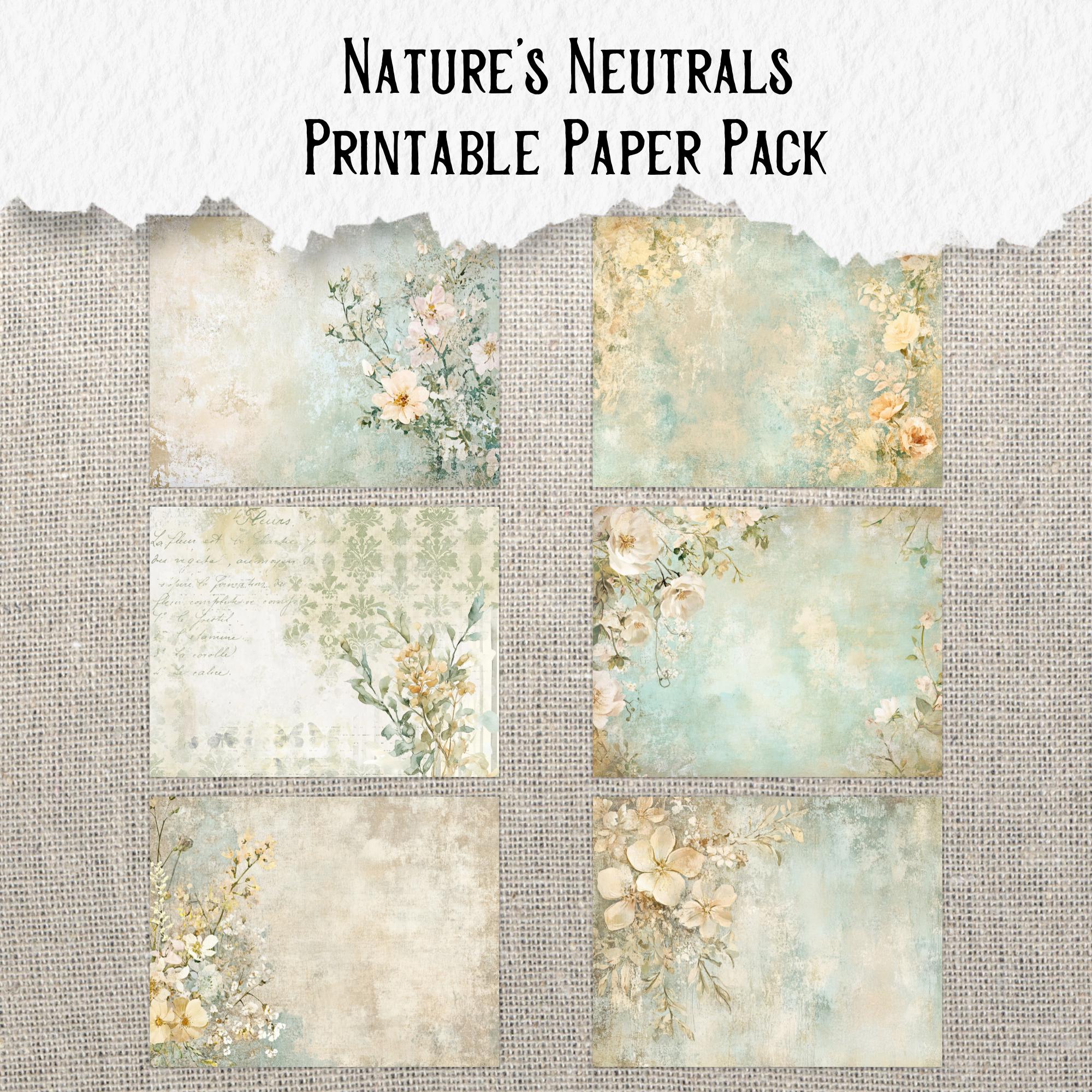 Nature's Neutrals Printable Paper Pack Grungy Gothic Digital Download ...