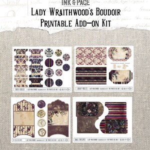 Lady Wraithwood's Boudoir Add-on Printable Kit Gothic Junk Journal ...