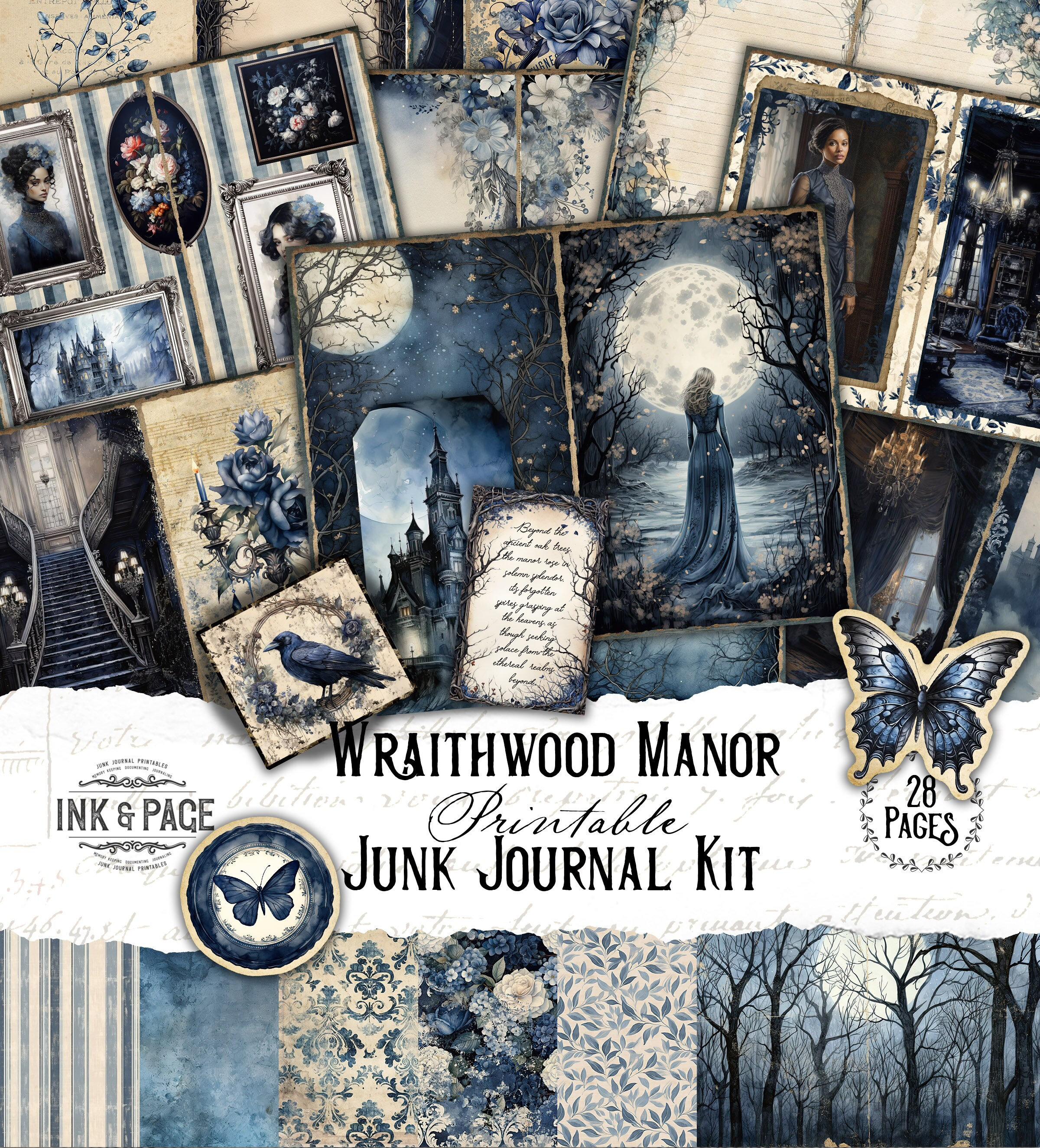Wraithwood Manor Junk Journal Printable Kit Gothic Digital Download ...