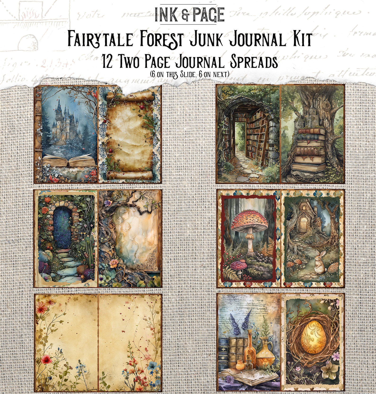 Fairytale Forest Junk Journal Printable Kit Enchanted Wood Digital ...