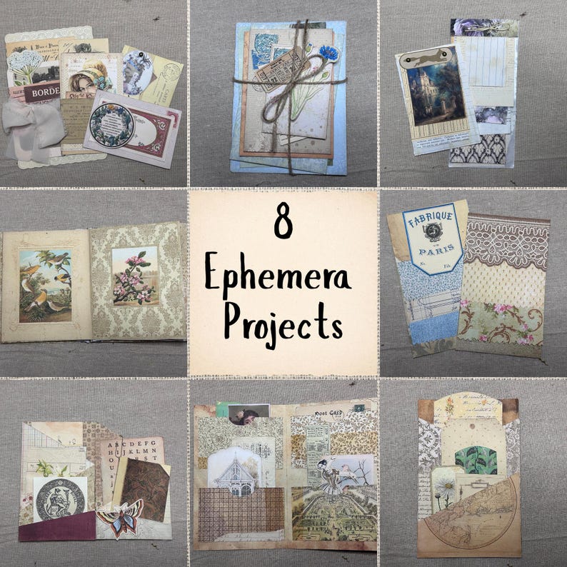 Vintage Ephemera Project Bundle | 8 Handmade Projects | Clusters ...