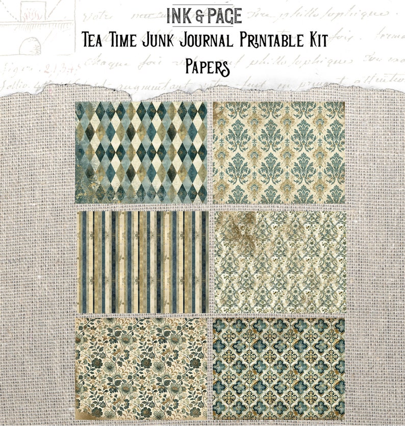Tea Time Junk Journal Printable Kit Tea Party Digital Download Vintage ...