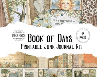 Kit de journal créatif imprimable « Livre des Jours » | Pages de journal vintage à découper et à coller | Téléchargement numérique