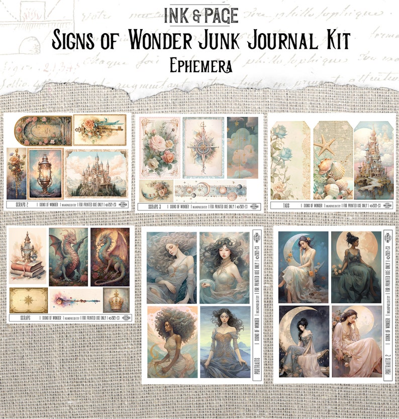 Fantasy Junk Journal Printable Vintage Fairytale Ephemera Digital ...