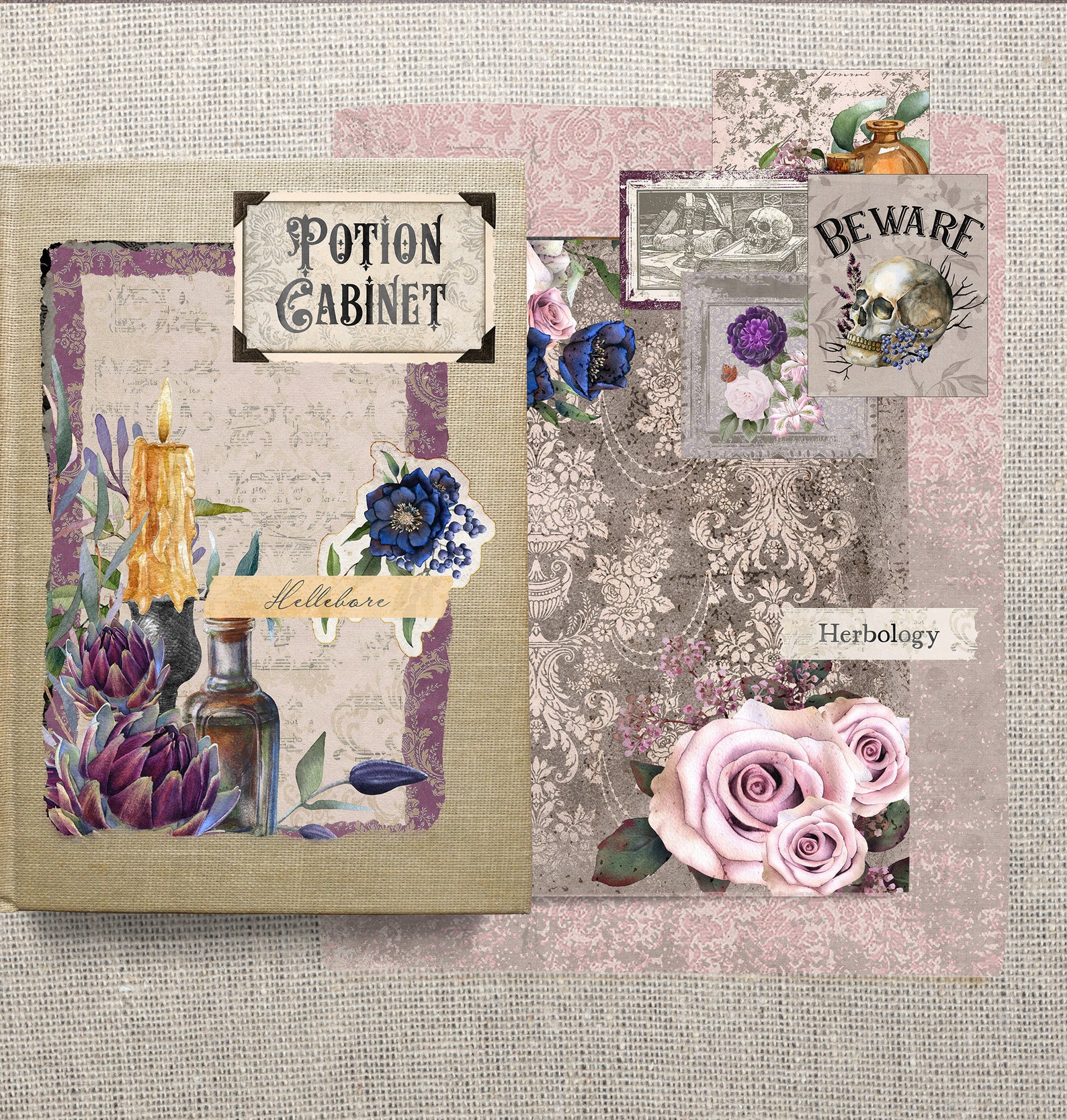 Dark Apothecary Junk Journal Printable Kit, Vintage Digital Download ...