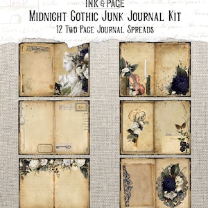 Midnight Gothic Printable Junk Journal Kit, Vintage Ephemera, Dark ...