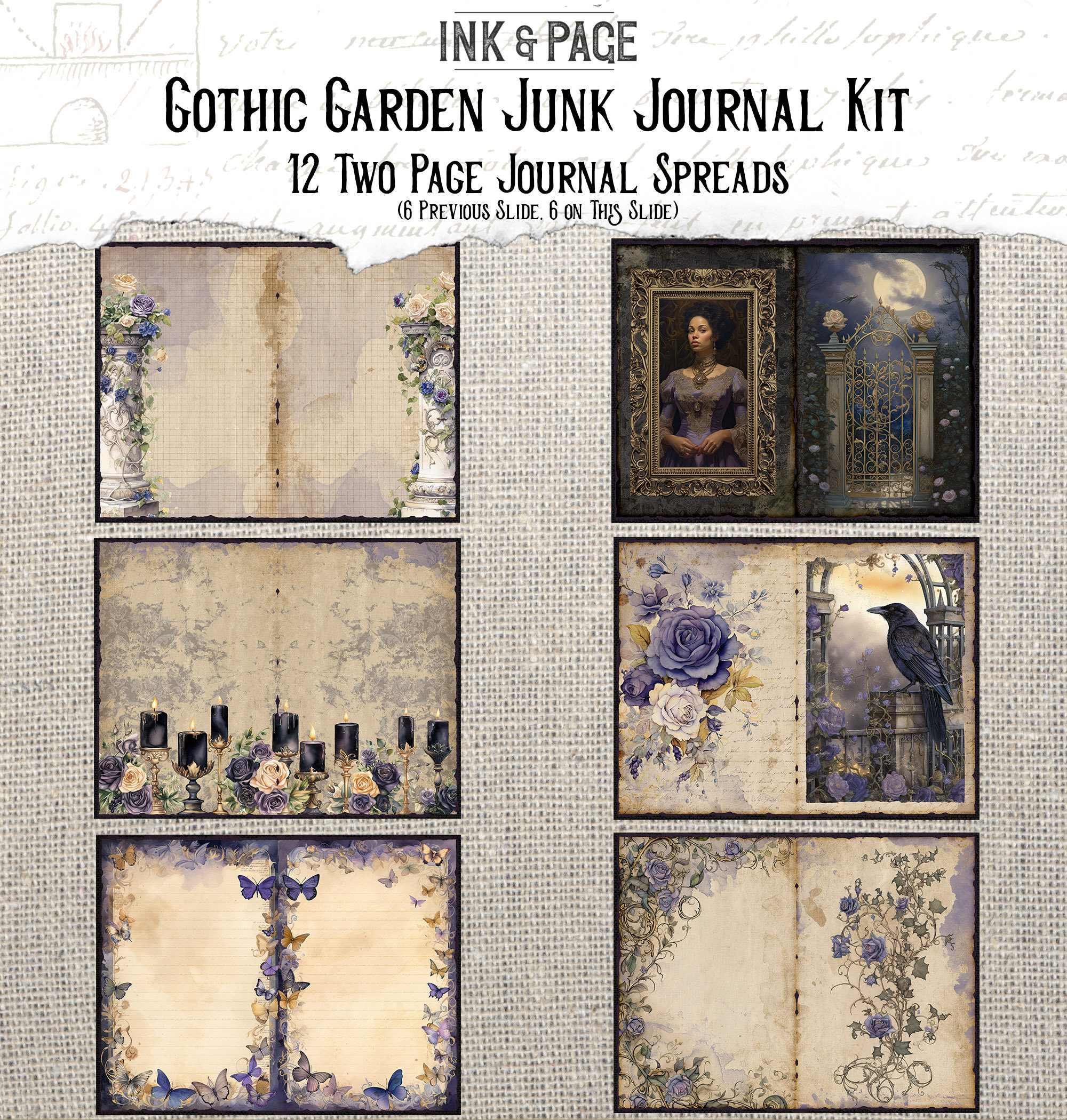Gothic Garden Junk Journal Printable Kit Vintage Digital Download Dark ...