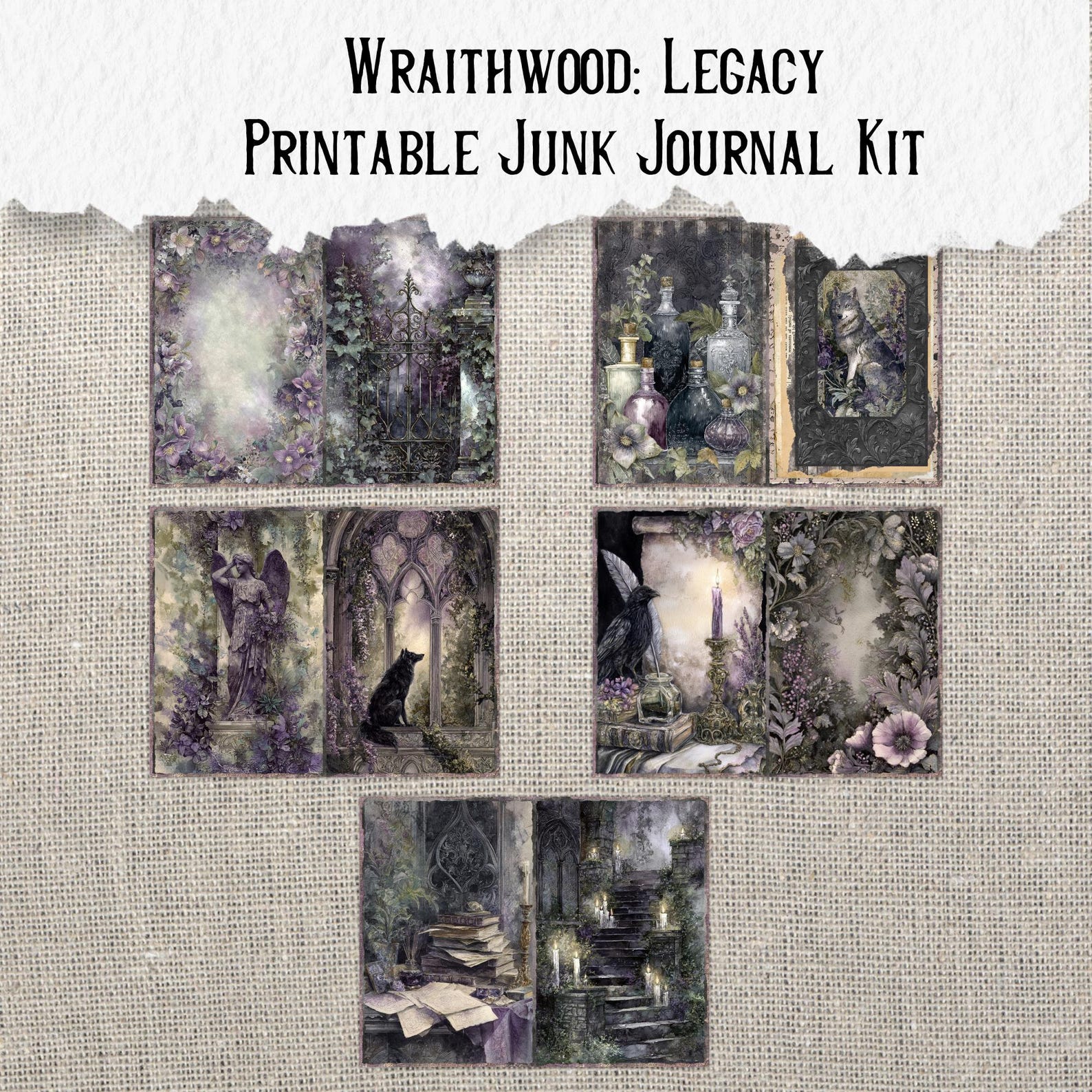Wraithwood Legacy Printable Junk Journal Kit | Gothic Haunted ...