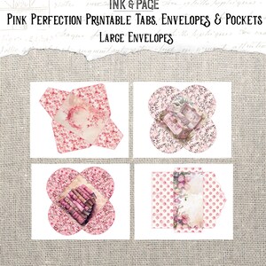Pink Perfection Printable Ephemera Junk Journal Kit Petal Envelopes ...