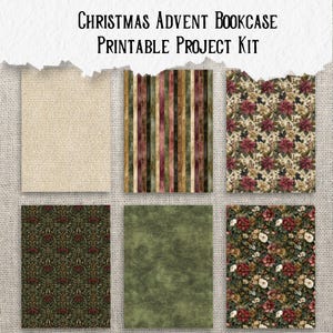 Utskrivbart kit för adventsbokhylla | Miniboklådor | Vintage julbibliotek | Skräpjournal och papperspysselprojekt bild 9