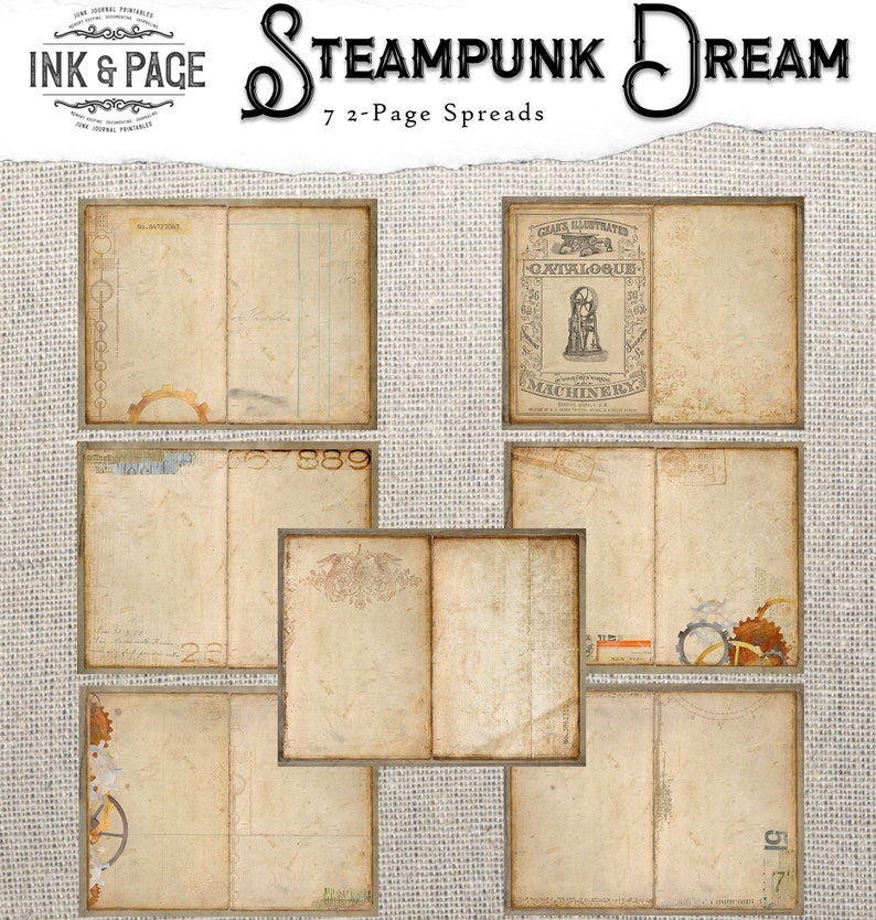 Steampunk Junk Journal Kit Vintage Ephemera Printable Travel - Etsy
