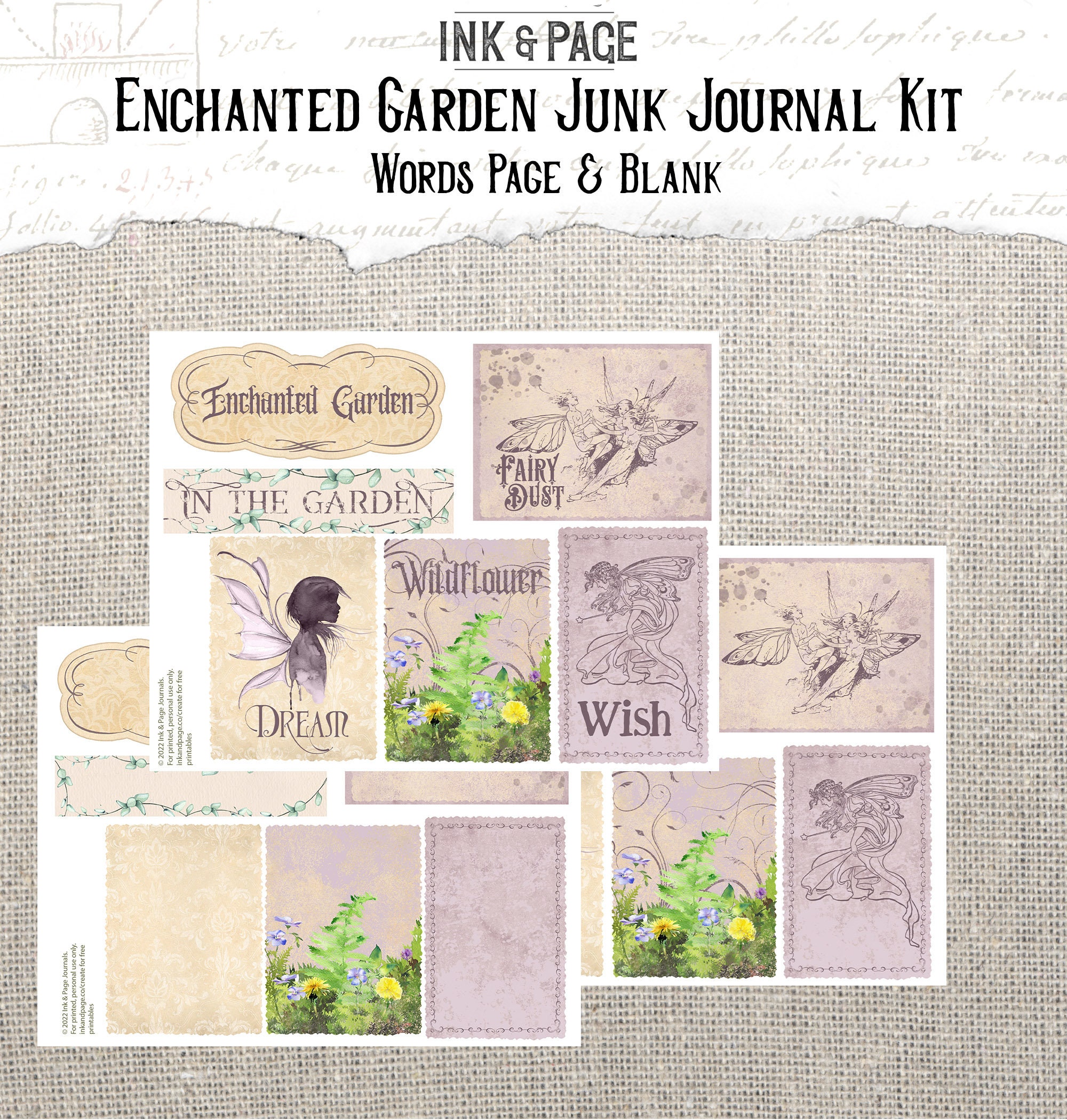 Enchanted Garden Printable Junk Journal Fairy Digital | Etsy