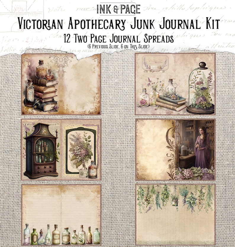 Victorian Apothecary Junk Journal Printable Kit Antique Ephemera ...