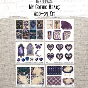 Puede incluir: Un kit de scrapbooking digital con tem&aacute;tica g&oacute;tica. El kit incluye im&aacute;genes de corazones, cruces, mariposas, ventanas y otros elementos g&oacute;ticos. El kit est&aacute; dise&ntilde;ado para ser utilizado con software de scrapbooking digital.