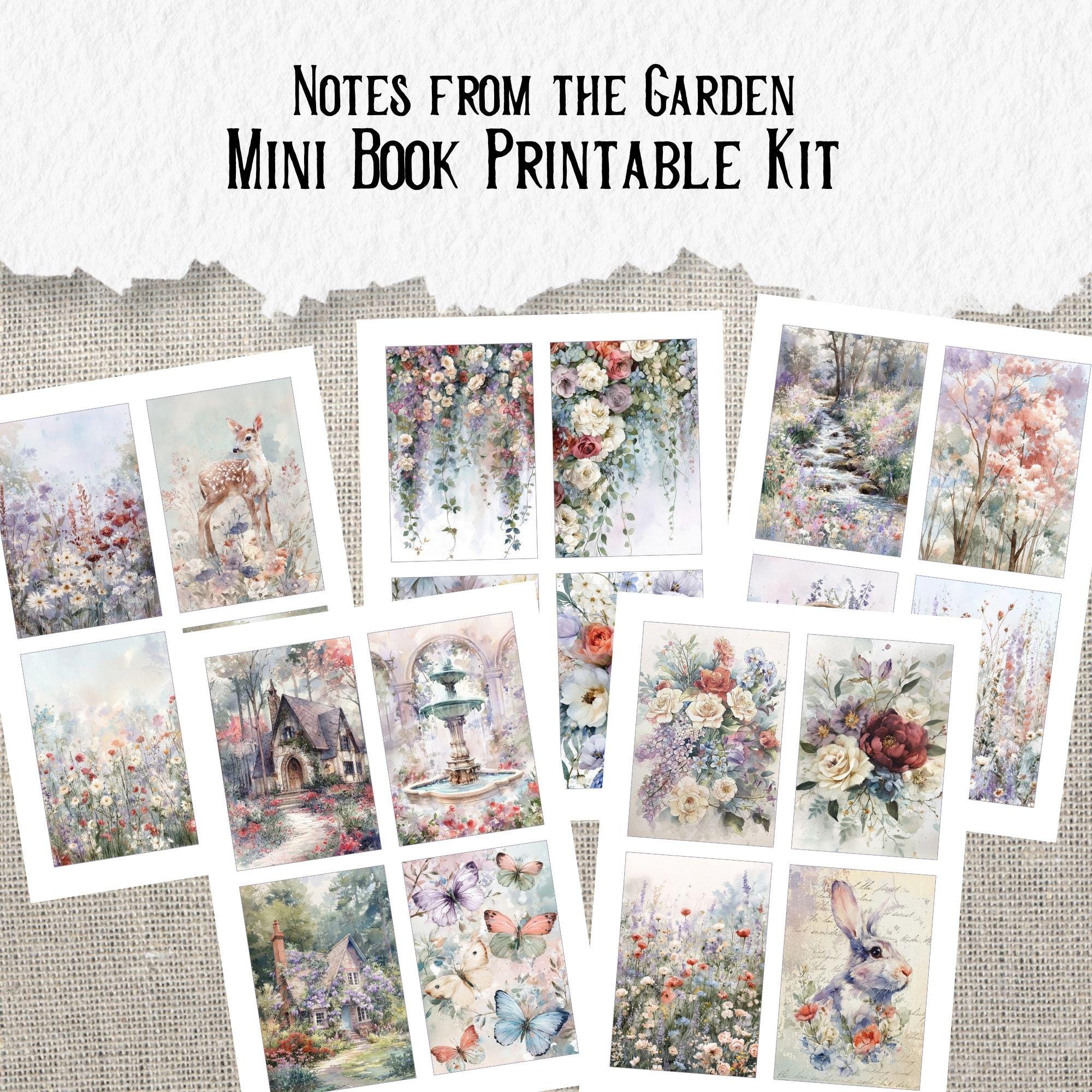 Spring Mini Book Templates Notes From the Garden Spring Mini Book Printable Junk Journal 4x5 ...