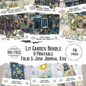 Garden Junk Journal Kit Bundle Sunlit, Moonlit & Starlit Garden Junk Journal Folios Celestial Digital Download Dreamy Vintage Ephemera Magic