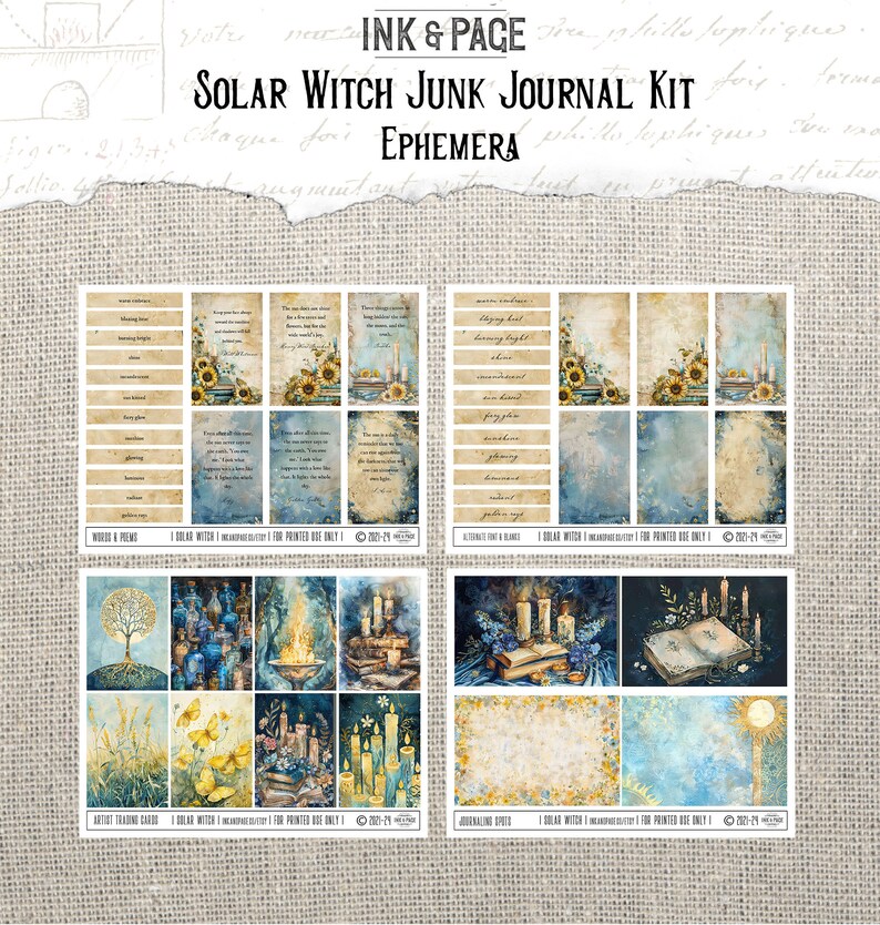Solar Witch Junk Journal Printable Kit Vintage Celestial Digital ...