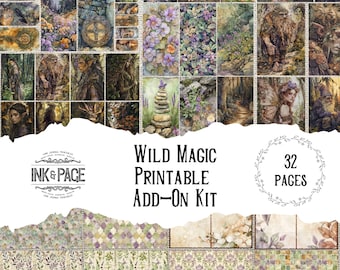Wild Magic Printable Add-On Ephemera Celtic Junk Journal Ancient Wisdom Book of Shadows Tags Enchanted Forest Pocket ATC Envelope Fussy Cuts