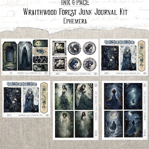 Wraithwood Forest Junk Journal Printable Kit Gothic Woodland Digital Download Dark Forest Haunted Halloween Scrapbook Ephemera Vintage Bujo image 5