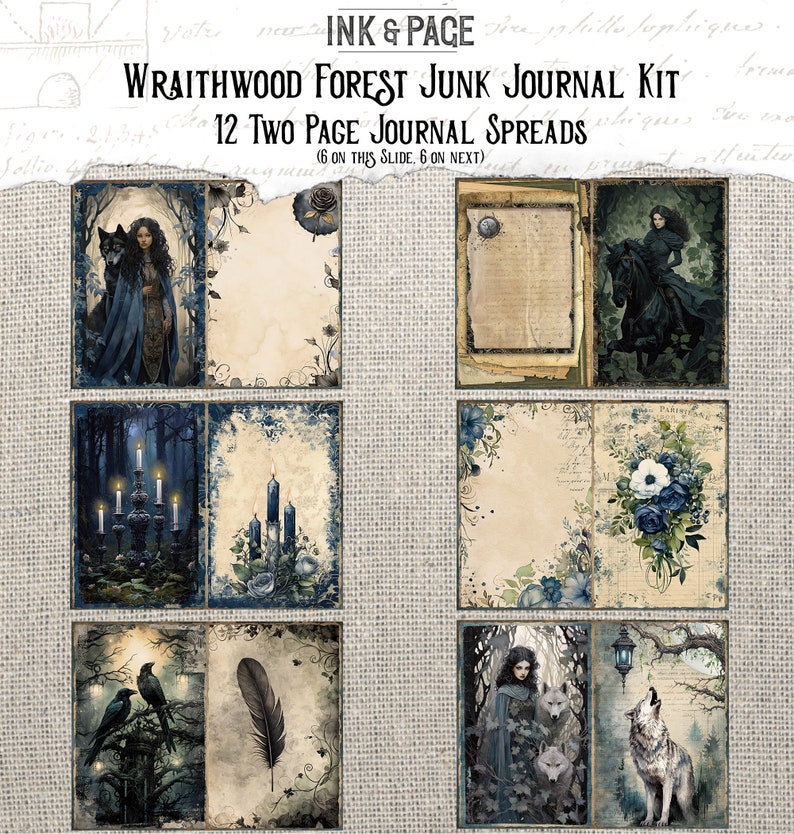 Wraithwood Forest Junk Journal Printable Kit Gothic Woodland Digital ...