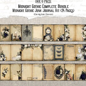 Midnight Gothic Printable Junk Journal Bundle Digital Download Ephemera ...