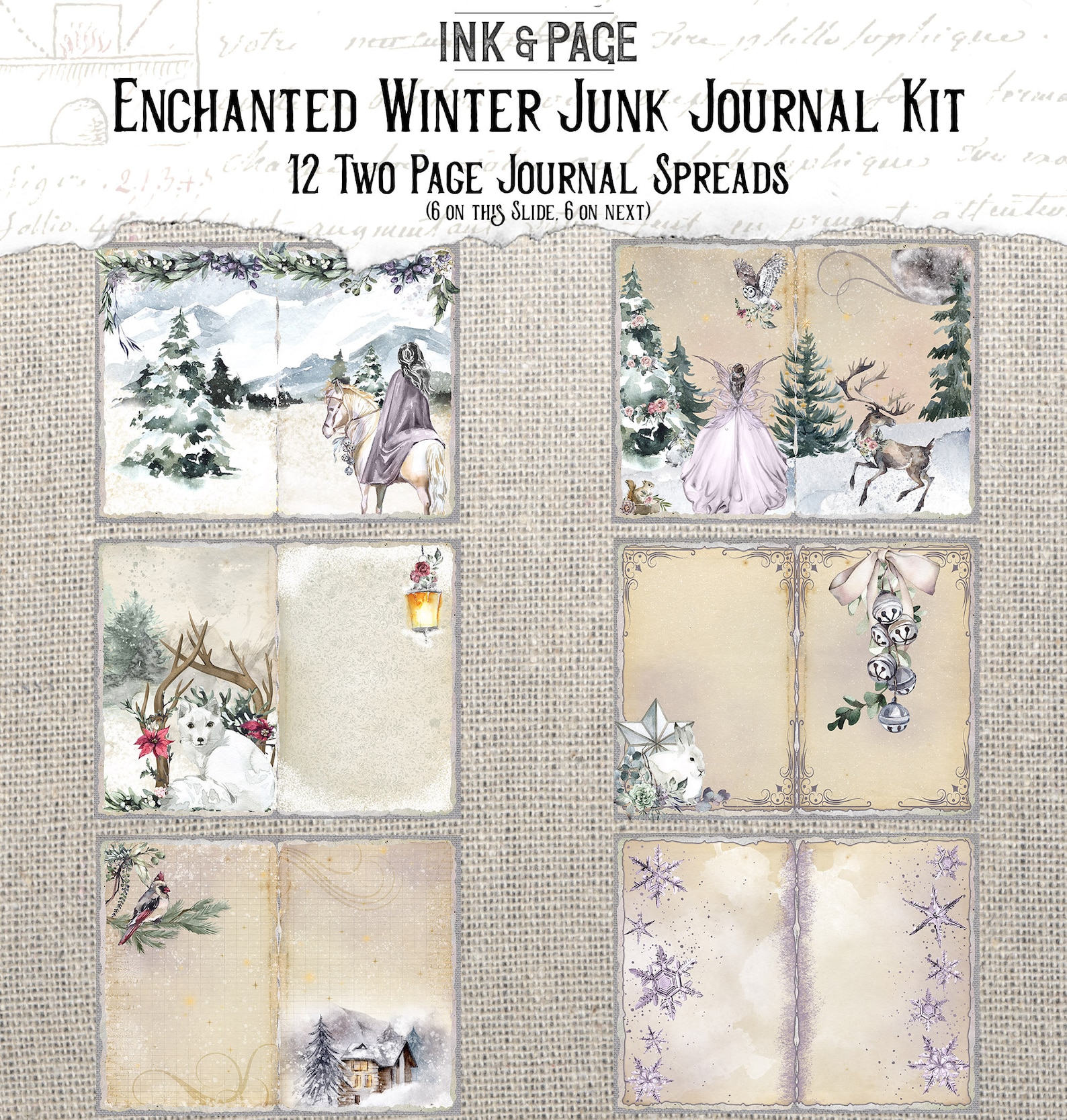 Enchanted Winter Junk Journal Printable Kit, Digital Download, Woodland ...