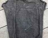 Vintage 70s Dark Grey Denim Corset Top Small Medium