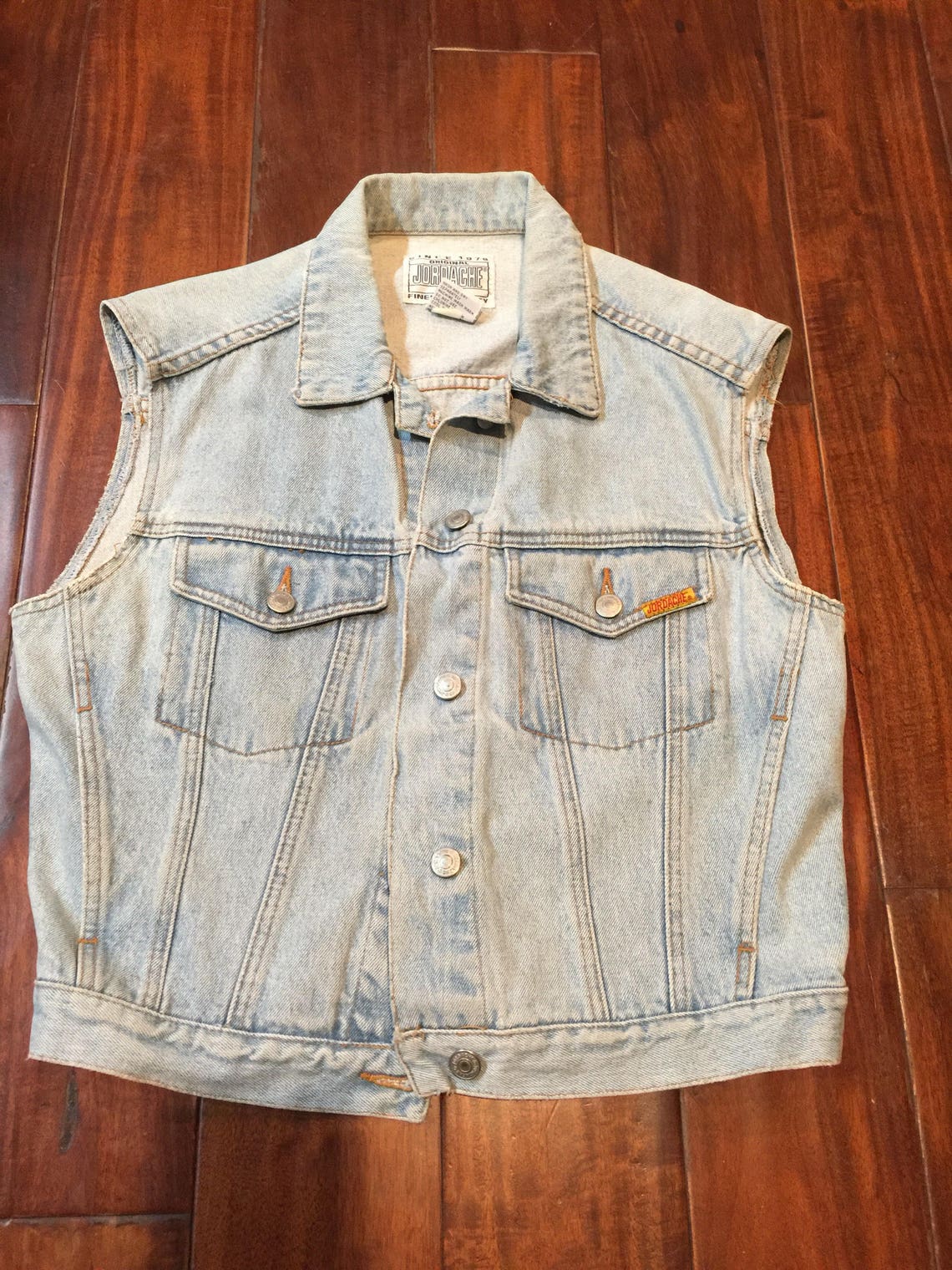 Jordache vintage 1980's denim vest jacket medium | Etsy