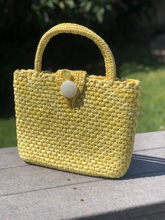 Vintage woven handbag purse Gem