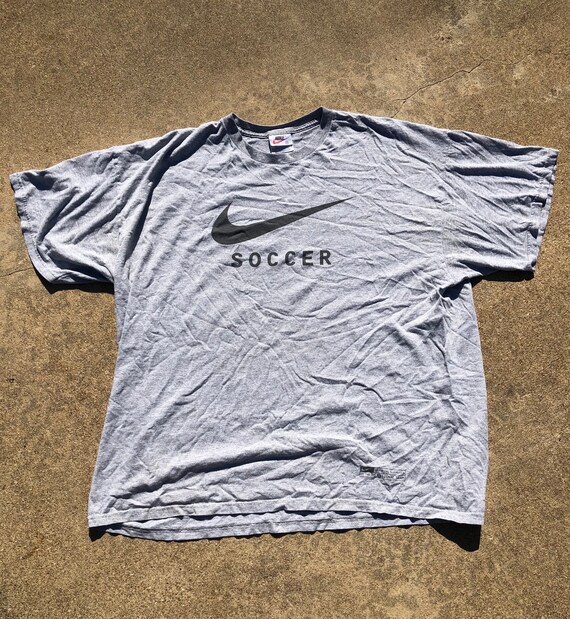 90s vintage 2X Nike Soccer T-shirt gray supplier US National | Etsy