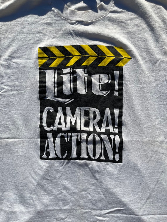 1980s Lite Camera Action! Miller Lite theme XL T-s