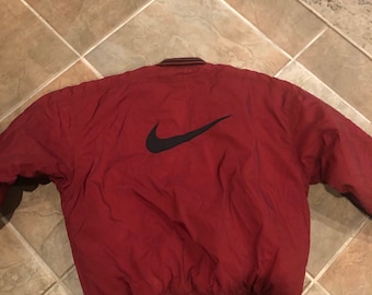 Nike Puffy Jacket Vintage Large Maroon