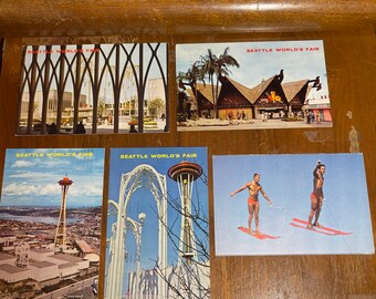 Lot 4 1962 Seattle World’s Fair 5 postcards Washington