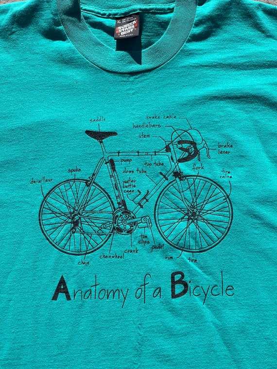 Vintage T-shirt Anatomy of a Bicycle XL 90s Screen