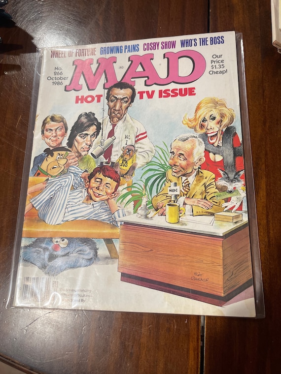 1986 October Mad Magazine Issue 266 Alfred E . Neumann TV Issue - Etsy