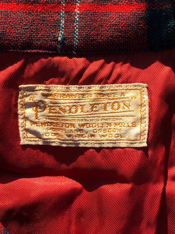 Pendleton 1950s wool medium red shirt vintage - image 2