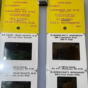 Vintage New Mexico, Grants, El Morro, Ice Caves 35 mm slide strips