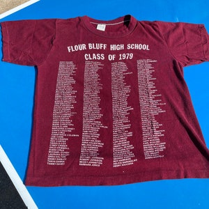 Flour Bluff class of 1979 high school T-shirt vintage Small Corpus Christi