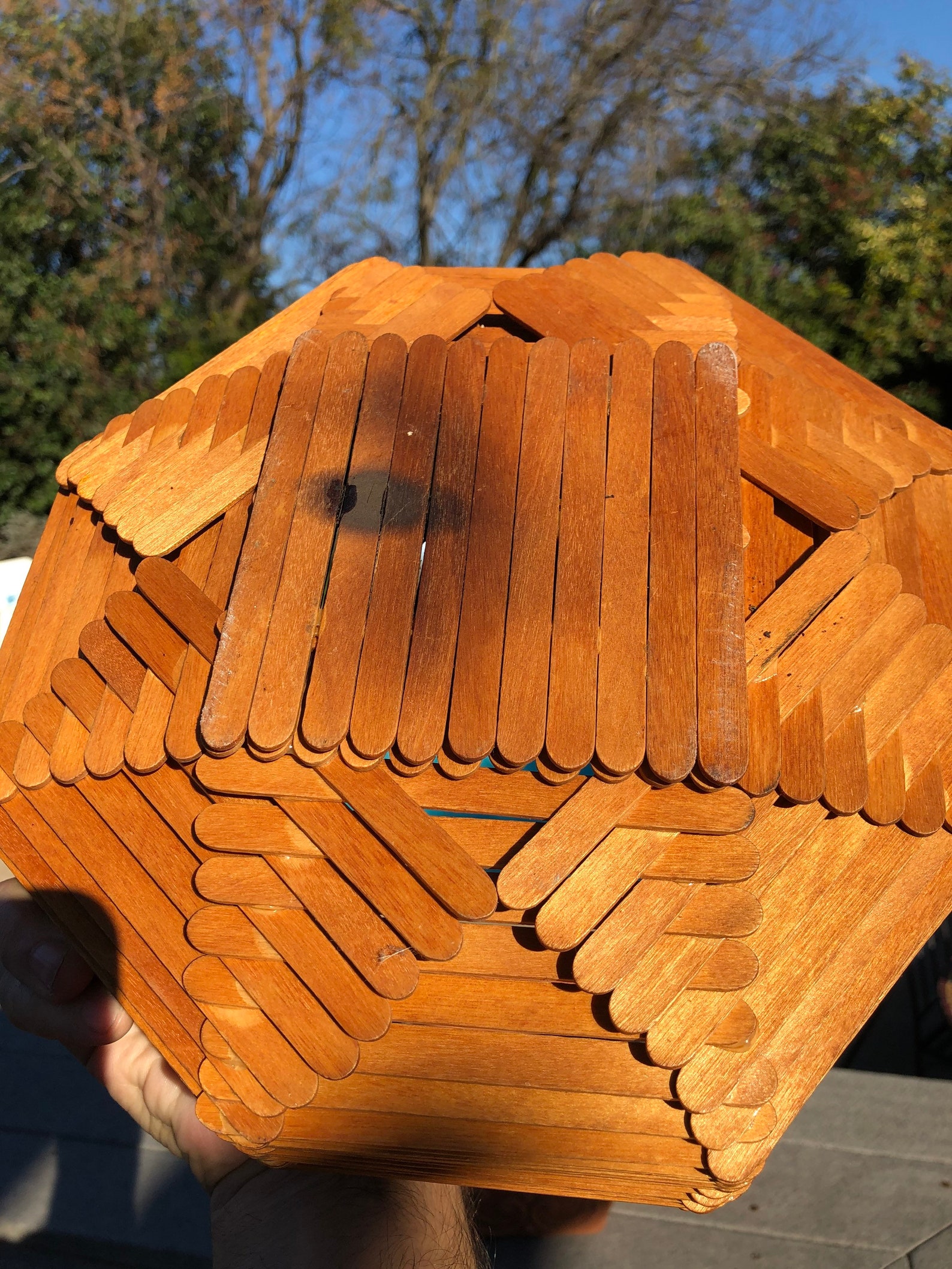 Vintage Popsicle Stick Folk Art Tramp Bowl With Lid Etsy