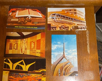 Lot 3 1962 Seattle World’s Fair 5 postcards Washington